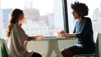 Two women having a business meeting